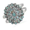 Image 1 : Large Oxidized Oval Turquoise Cuff Bracelet