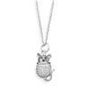 Image 1 : 16" + 2"Extension Rhodium Plated CZ Mouse Necklace  SS