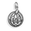 Image 1 : Sterling Silver Oxidized Jack o Lantern Charm