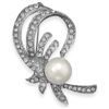 Image 1 : Fashion Pin with Crystal and White Imitation Pearl