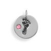 Image 1 : Footprint Charm with Pink Crystal