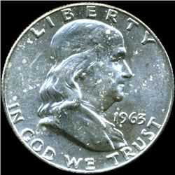 1963D Franklin Half MS64+/65+ Full Bell Lines (COI-11340)