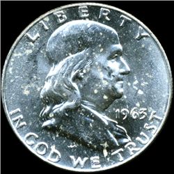 1963D Franklin Half MS64+/65+ Full Bell Lines (COI-11335)