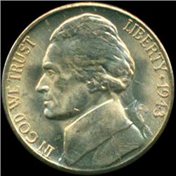 1943S Jefferson 5c MS64 95% Full Steps Double Die Error (COI-12733)