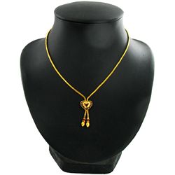 Gold Vermeil Amulet Necklace Chain (JEW-4419)