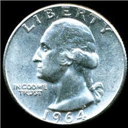 1964 Washington 25c MS65/66 Scarce Type B Reverse (COI-12436)