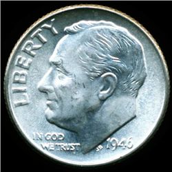 1946 FDR 10c MS66/67 Full Bands (COI-12519)