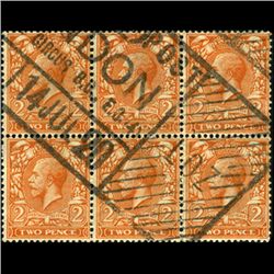 1916 Britain George VI 2p Stamp 6-Block (STM-0816)