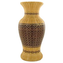 Finely Hand Woven Bamboo Covered Vase  (DEC-845)