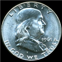 1961D Franklin Silver Half MS64/65 Full Bell Lines (COI-10518)