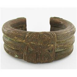 2075ct Antique African Tribal HEAVY Bronze Cuff Bracelet (ANT-2117)