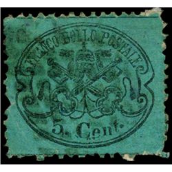 1868 Papal States 5c Stamp (STM-1081)