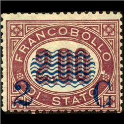 1878 Scarce Italy 2c Overprint Stamp MINT NG (STM-1211)