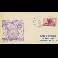 1935 US 3c Memorial Day Cover USS Oklahoma Scarce (STM-1676)