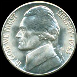 1943S Jefferson 5c MS63 95% Full Steps Double Die Error (COI-12730)