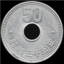 1960 Japan 50 Yen Hi Grade AU SCARCE (COI-13148)