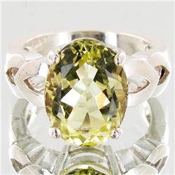33.15twc Natural Lemon Citrine Sterling Ring (JEW-4010)