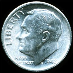 1948S FDR 10c MS66/67 Full Bands (COI-12520)