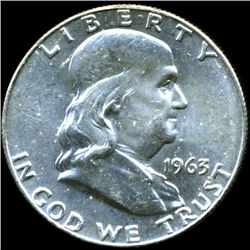 1963D Franklin Half MS64+/65+ Full Bell Lines (COI-11353)