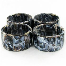 Handcrafted MOP Shell Napkin Ring Set (DEC-955)