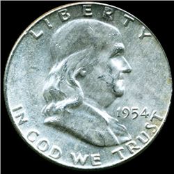 1954D Franklin Half MS63/64 FBL Scarce Underweight ERROR (COI-11126)