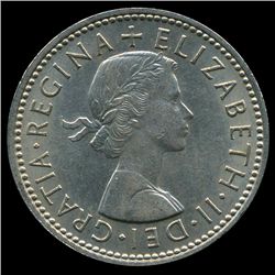 1959 British QE2 1 Shilling Scarce Scottish Rev ERROR (COI-8953)