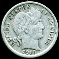 1916S Barber 10c AU (COI-12509)