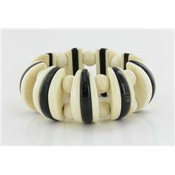 Water Buffalo Horn & Bone Stretch Bracelet (JEW-1915)