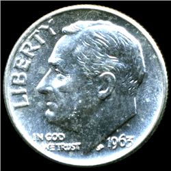 1963 FDR 10c MS65/66 Full Bands (COI-12552)