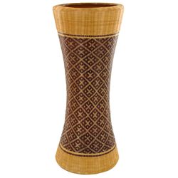Finely Hand Woven Bamboo Covered Vase  (DEC-847)