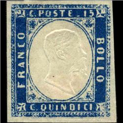1863 Scarce Italy 15c Stamp MINT NG (STM-1121)