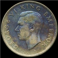 1937 New Zealand 1/2 Crown XF/AU (COI-10232)