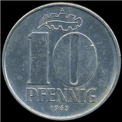 1963A East Germany 10pf AU+ (COI-9882)
