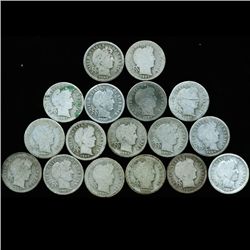 1906O/S Barber 10c Circulated 17pcs (COI-12491)