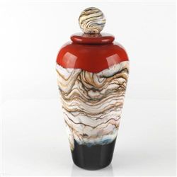 Ruby Jar with Marble Finial