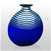 Image 1 : Cobalt and Silver Linear Squash Vase