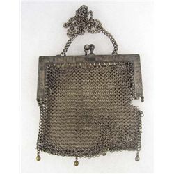 EARLY GERMAN SILVER MESH PURSE