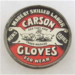 RARE EARLY ADVERTISING MIRROR ADVERTISING CARSON GLOVES