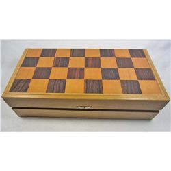 VINTAGE WOODEN CHESS SET W/ 32  PAWNS - POSS. IVORY