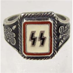 GERMAN NAZI SS ENAMELED RING