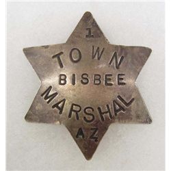 OLD WEST BISBEE ARIZONA TOWN MARSHAL #1 LAW BADGE