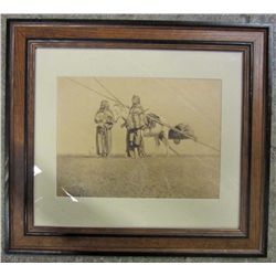 EDWARD CURTIS NATIVE AMERICAN INDIAN PRINT - FRAMED - COPY