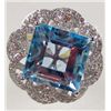Image 1 : STERLING SILVER LADIES BLUE TOPAZ AND SAPPHIRE RING - SIZE 8