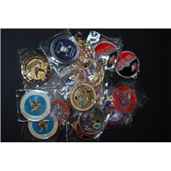 Military Challenge Coin; Various Dates, Bases, People, Etc.; Lot of 20; EST. $80-100
