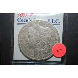 1891-O US Silver Morgan $1; EST. $30-40