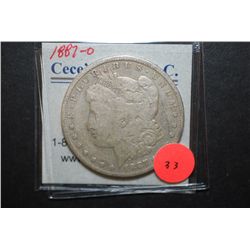1887-O US Silver Morgan $1; EST. $30-40