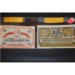 German Notgeld 30 Pfennig Foreign Bank Note; Town Of Friedrichroda & 1921 German Notgeld 50 Pfennig 