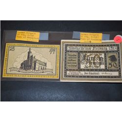 German Notgeld 25 Pfennig Foreign Bank Note; Town Of Frankfurt a.d. Oder; 1921 German Notgeld 50 Pfe