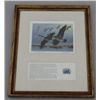 Image 1 : Hind signed print David A. Maass numbered  11of 100 Conservation Edition with its 1985  $5.00 stamp 