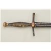 Image 2 : Delicate old small rapier style sword with  simple cross guard and unusual gold plaques  on hilt, ap